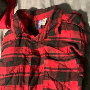 Flannel red and black dress shirt